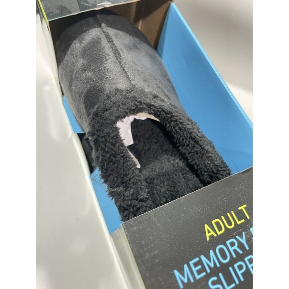 Lot 2 Sharper Image Memory Foam Slip on Slippers Moccasin Ultra Soft Sz M Black - Picture 4 of 11